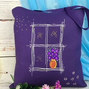 Hand painted tote bag